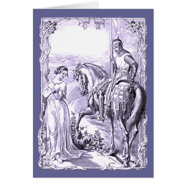 Medieval Knight och Dam Hälsningskort (Framsidan)