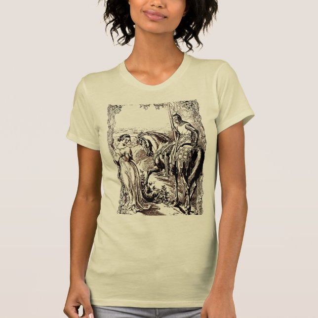Medieval Knight och Hans Dam History-älskare appar T Shirt (Framsida)