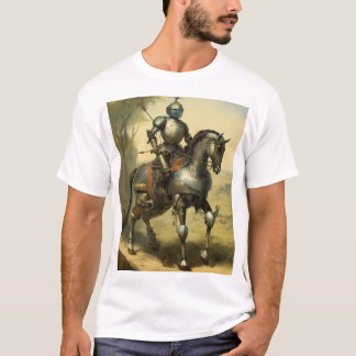 Medieval Knight på Warhorse T Shirt