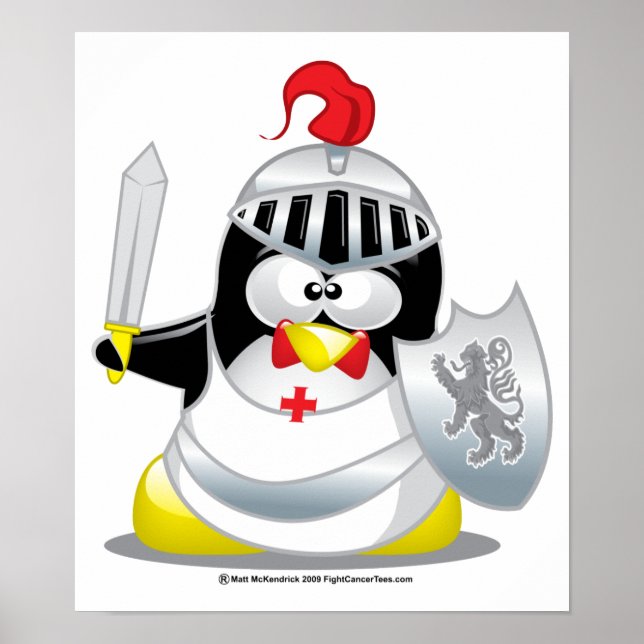 Medieval Knight Penguin Poster (Framsidan)