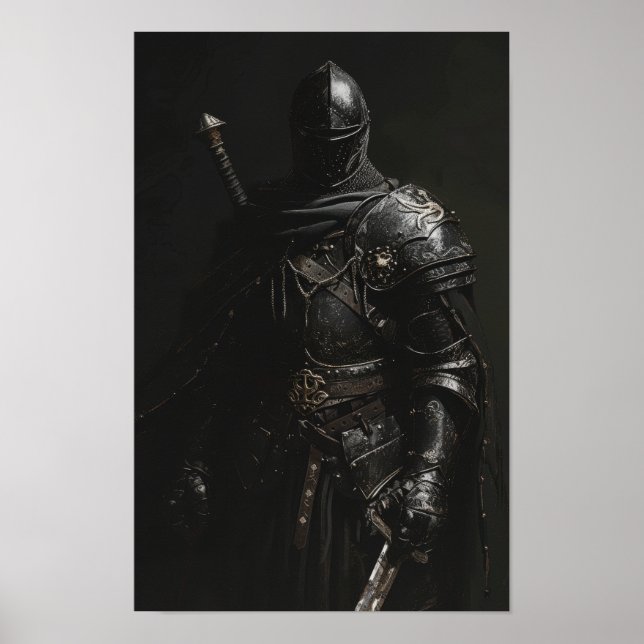 Medieval Knight Poster Artwork - Grim Mörk Realist (Framsidan)
