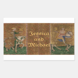 Medieval Knight Renaissance Wedand Stickers Rektangulärt Klistermärke