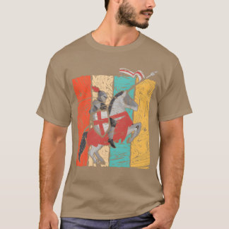 Medieval Knight Retro Horse Riding-vänner T Shirt