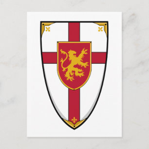 Medieval Knight Shield-vykort Vykort