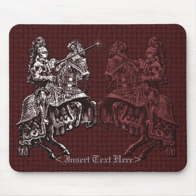 Medieval Knight Silver och Red Mouse Pad Musmatta (Framsidan)