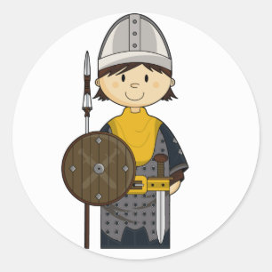 Medieval Knight Sticker Runt Klistermärke