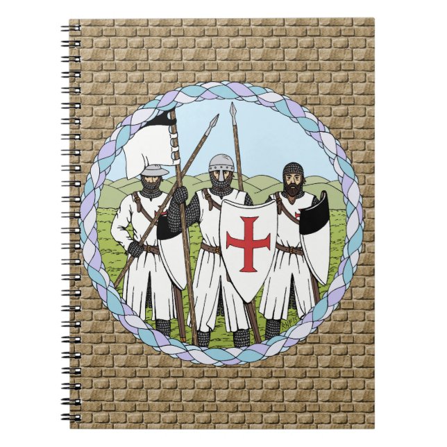 Medieval Knight Templar Anteckningsbok Med Spiral (Framsidan)