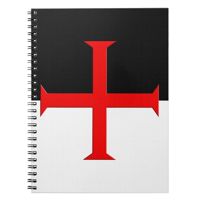 Medieval Knight Templar Kor Flagga Anteckningsbok Med Spiral (Framsidan)