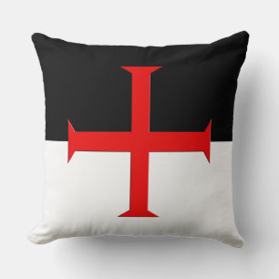 Medieval Knight Templar Kor Flagga Kudde