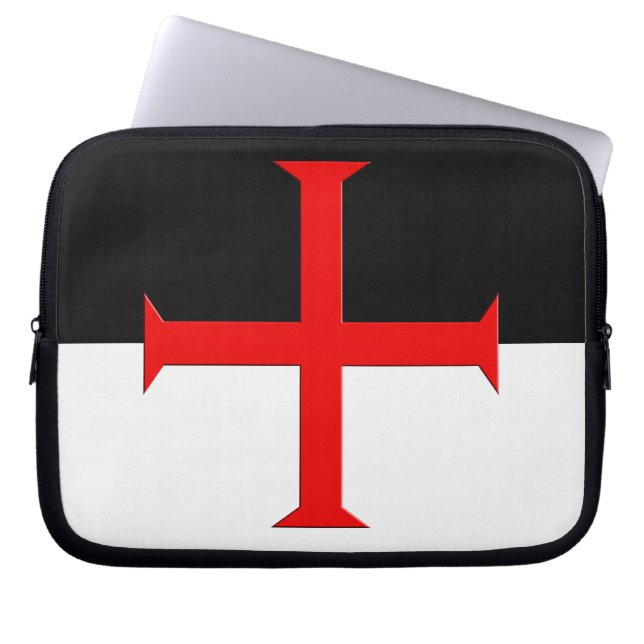 Medieval Knight Templar Kor Flagga Laptop Fodral (Framsidan)