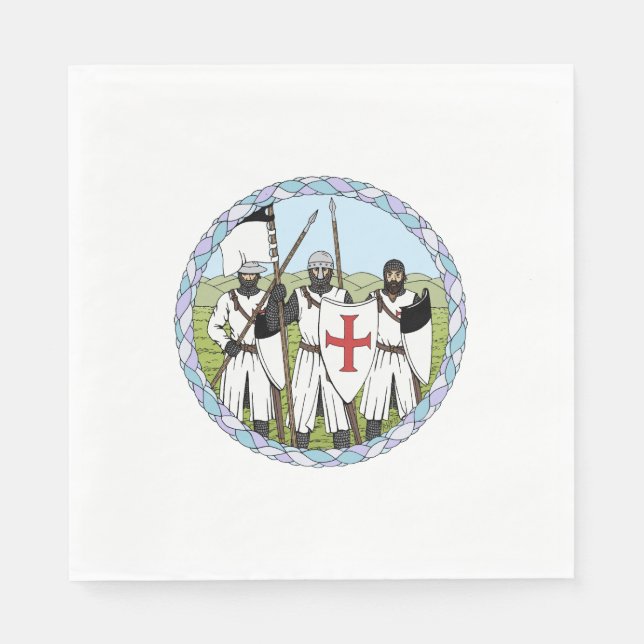 Medieval Knight Templar Pappersservett (Framsidan)