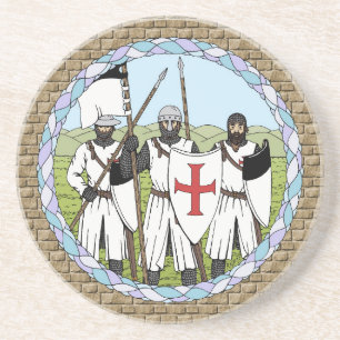 Medieval Knight Templar Underlägg Sandsten