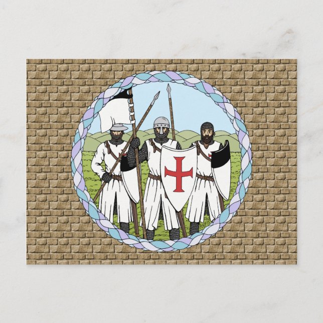 Medieval Knight Templar Vykort (Framsida)