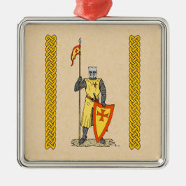 Medieval Knight Tidigt 1300-talet Julgransprydnad Metall