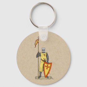 Medieval Knight Tidigt 1300-talet Nyckelring