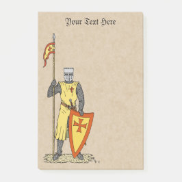 Medieval Knight Tidigt 1300-talet Post-it Block