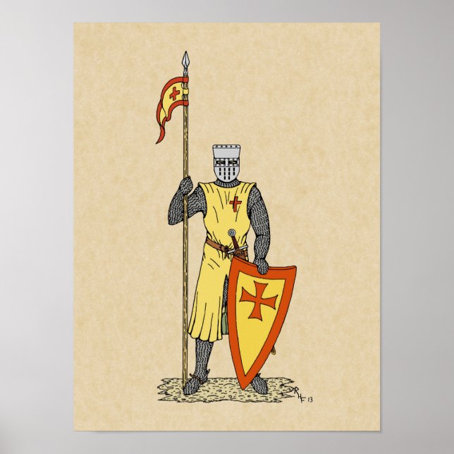 Medieval Knight Tidigt 1300-talet Poster (Framsidan)