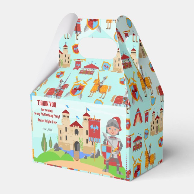 Medieval Knight Tournament Födelsedagsfest Presentaskar (Framsidan Sidan)