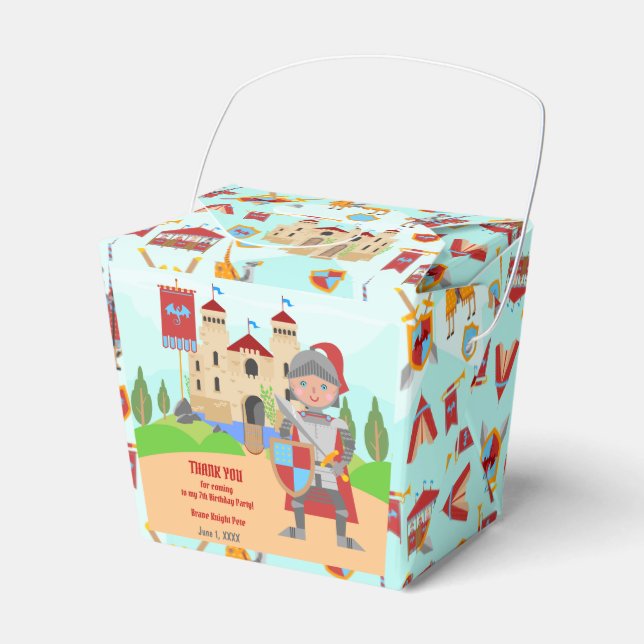 Medieval Knight Tournament Födelsedagsfest Presentaskar (Framsidan Sidan)