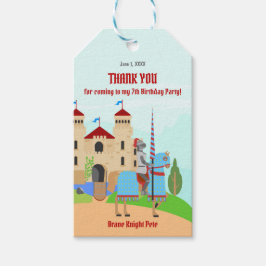 Medieval Knight Tournament Födelsedagsfest Presentetikett