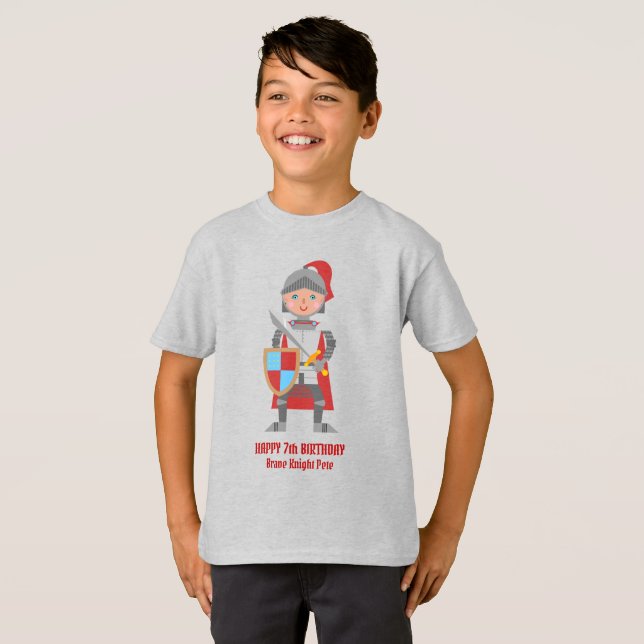 Medieval Knight Tournament Födelsedagsfest T Shirt (Hel framsida)