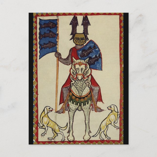 Medieval Knight - vänd framåt Vykort (Framsida)