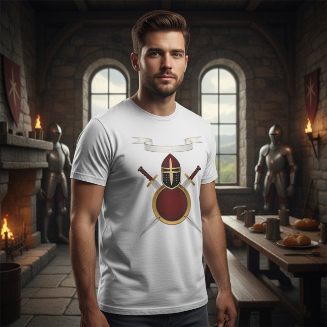 Medieval Knight Vapensköld Helmet Swords Shield T Shirt (Skapare uppladdad)
