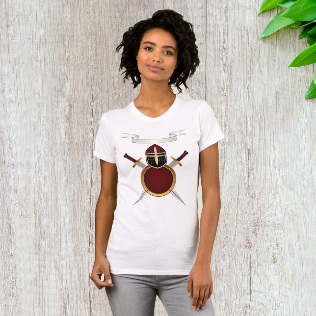 Medieval Knight Vapensköld Helmet Swords Shield T Shirt (Skapare uppladdad)