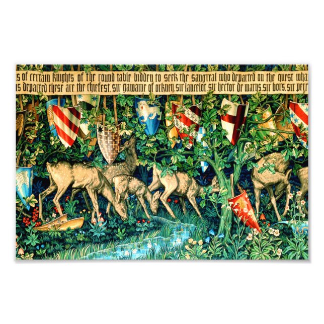 Medieval Kung Arthur William Morris Fototryck (Framsidan)