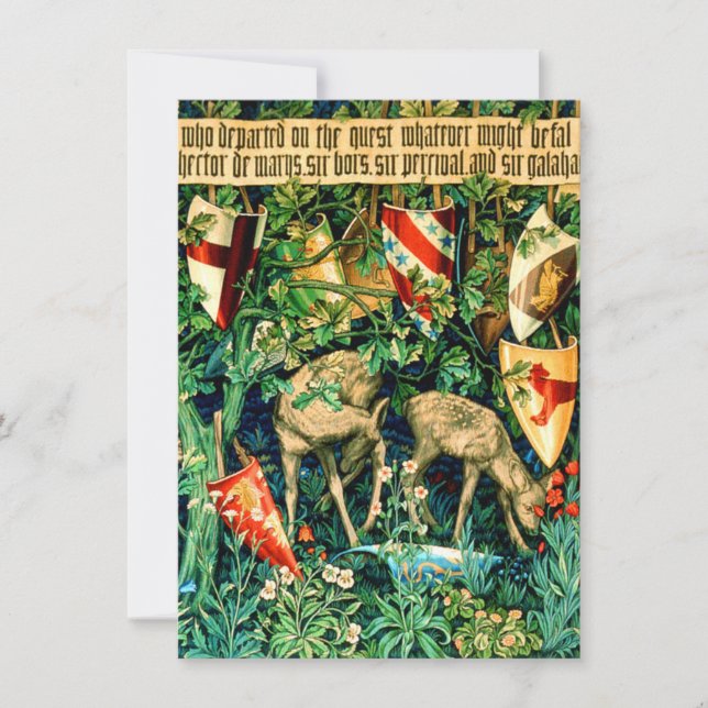 Medieval Kung Arthur William Morris Inbjudningar (Framsida)