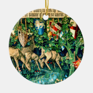 Medieval Kung Arthur William Morris Julgransprydnad Keramik