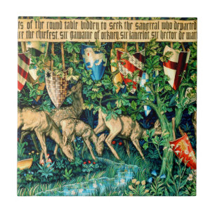 Medieval Kung Arthur William Morris Kakelplatta