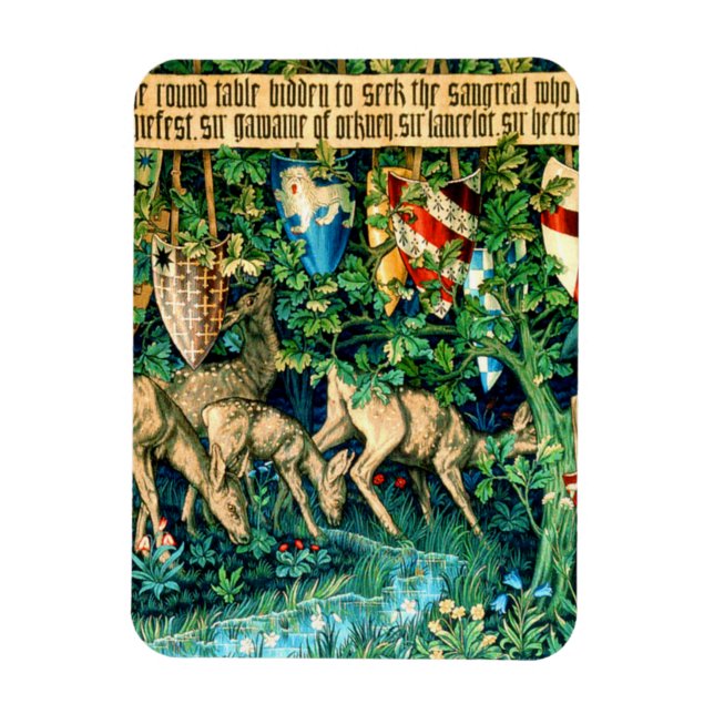Medieval Kung Arthur William Morris Magnet (Vertikal)