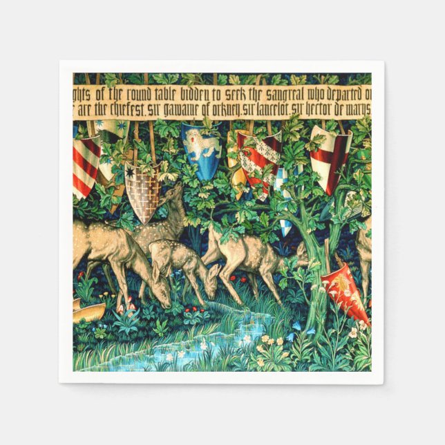Medieval Kung Arthur William Morris Pappersservett (Framsidan)