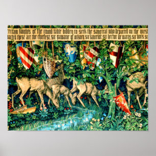 Medieval Kung Arthur William Morris Poster
