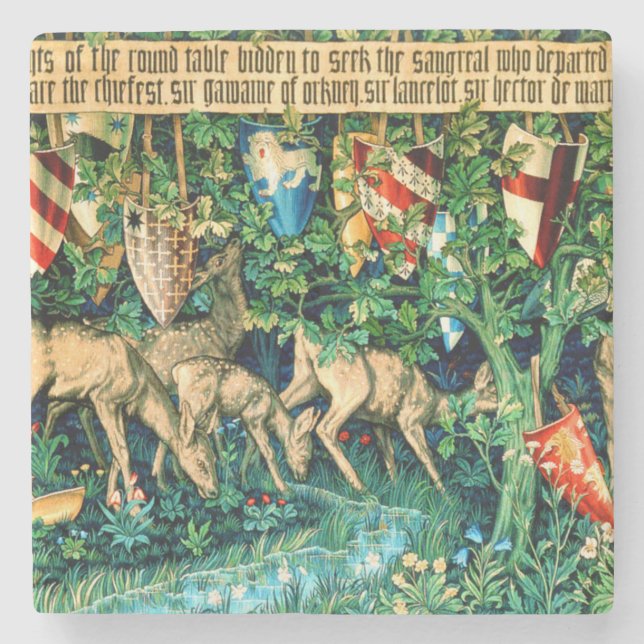 Medieval Kung Arthur William Morris Stenunderlägg (Framsidan)