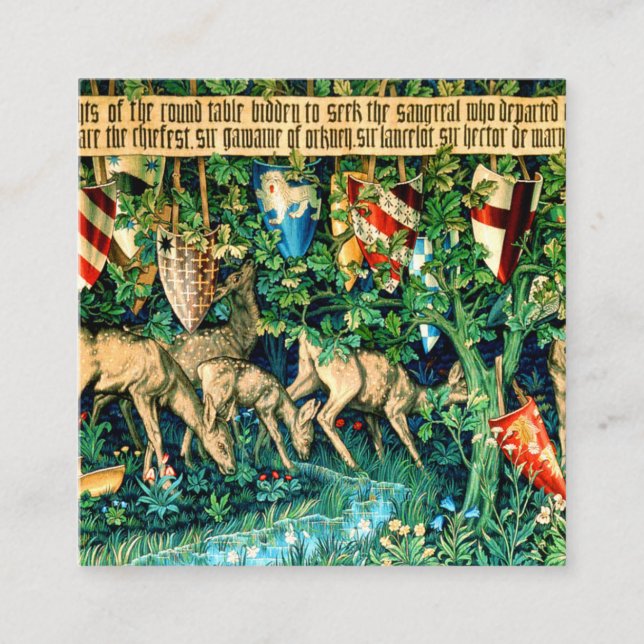 Medieval Kung Arthur William Morris Tilläggskort (Framsida)