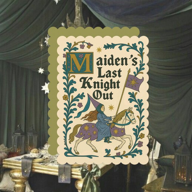 Medieval “Last Knight Out” Bachelorette Invitation Inbjudningar (Skapare uppladdad)