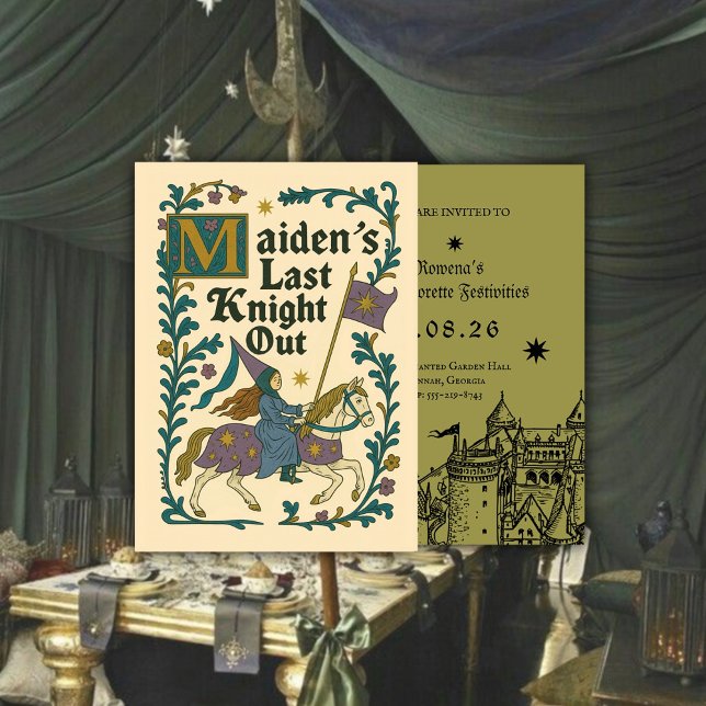 Medieval “Last Knight Out” Bachelorette Invitation Inbjudningar (Skapare uppladdad)