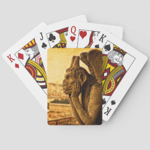 Medieval Le Stryge Gargoyle vid Notre Dame, Paris Spelkort