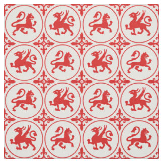 Medieval Lejon och Griffins Fabric Tyg