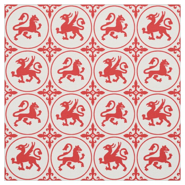 Medieval Lejon och Griffins Fabric Tyg (Provkarta)