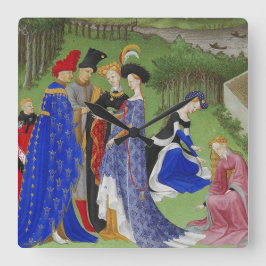 Medieval Lords och dam Fyrkantig Klocka