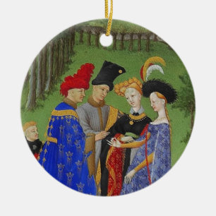 Medieval Lords och dam Julgransprydnad Keramik