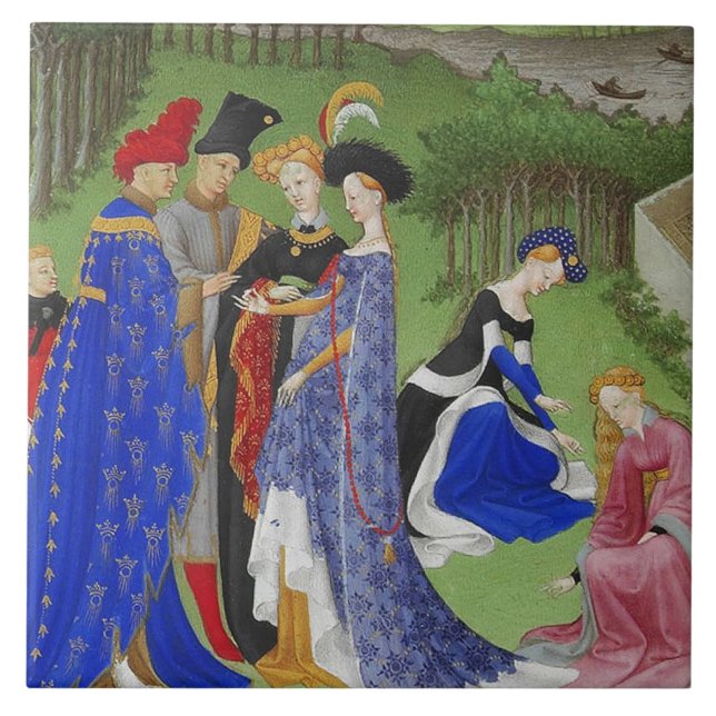 Medieval Lords och dam Kakelplatta (Framsidan)