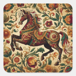 Medieval, magisk steg i Bloom Fyrkantigt Klistermärke