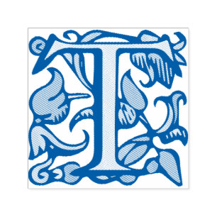 Medieval Manuscript Brev T Självfärgande Stämpel