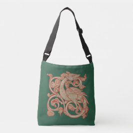 Medieval Manuscript Dragon Tote Axelväska