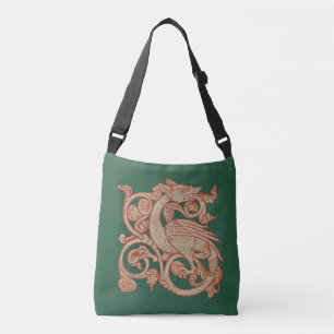 Medieval Manuscript Dragon Tote Axelväska