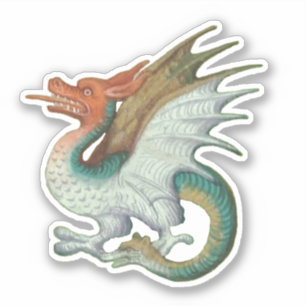 Medieval Manuscript Dragon Vinyl Sticker Klistermärken